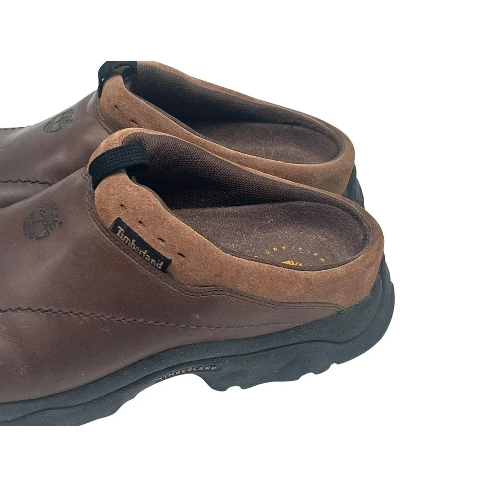 Timberland Women's Brown Leather Mule Clogs Slip-On Shoes Size 8M - Picture 4 of 16